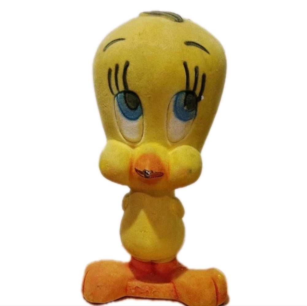 Vintage Flocked Tweety Bird 12" Bank